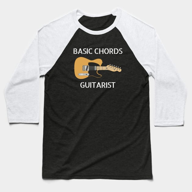 Basic Chords Guitarist Three Frets T-Style Guitar Maple Baseball T-Shirt by nightsworthy